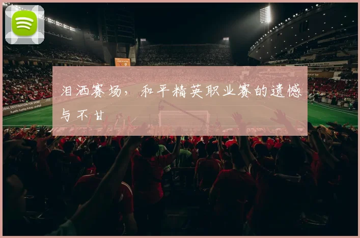 泪洒赛场，和平精英职业赛的遗憾与不甘